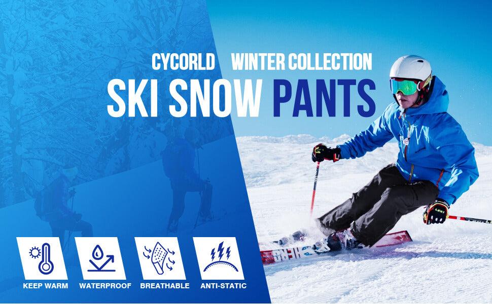 Men's Snow Ski Waterproof Fleece-Lined Pants