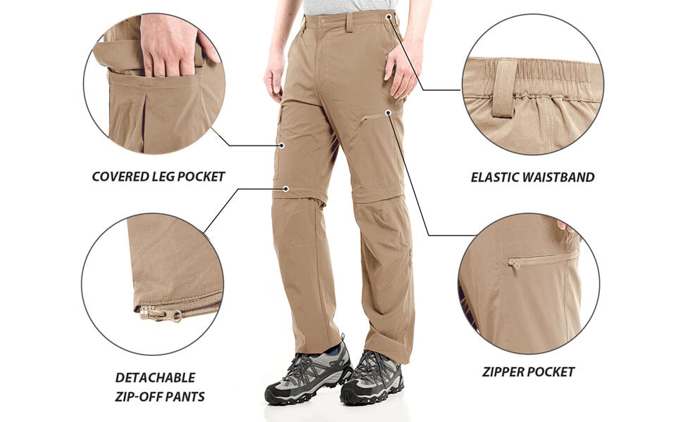 Men's Convertible Hiking Pants details