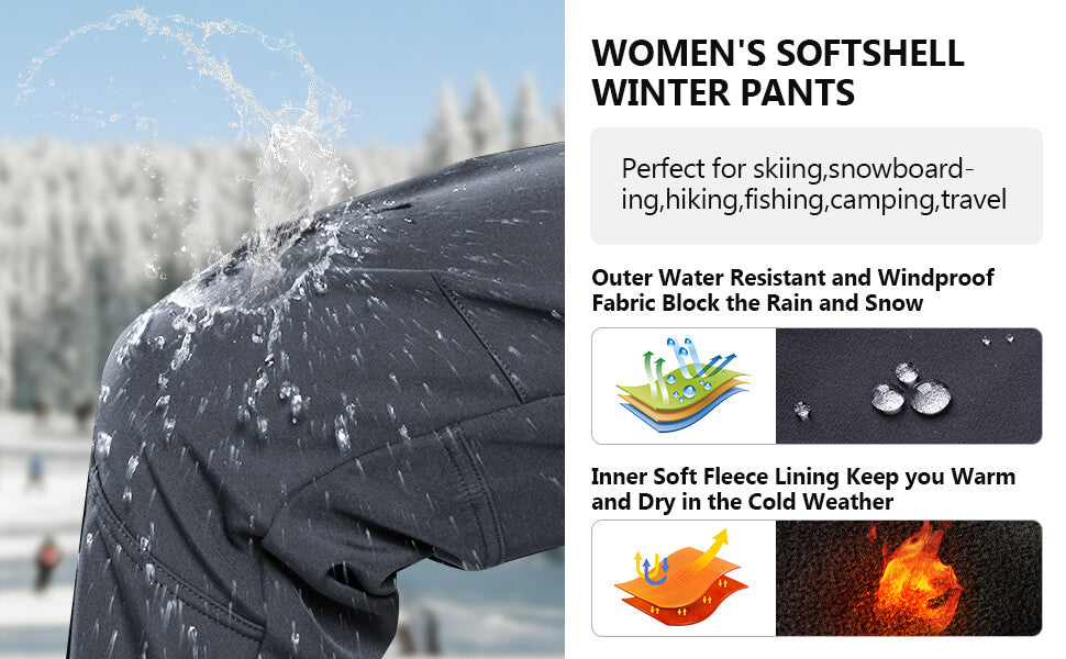 Womens Warm Hiking Pants for Winter - Cycorld
