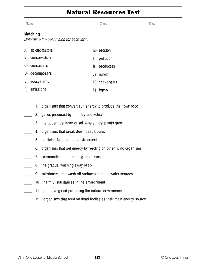 8 12 natural resources lesson plan download one less thing