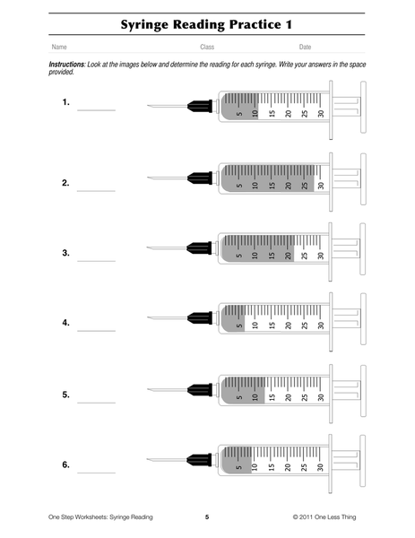 Syringe Reading E Step Worksheet Downloads E Less Thing