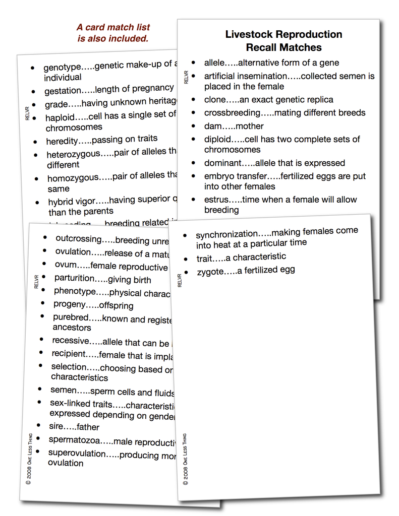 Livestock Reproduction Student Worksheet Multiple Choice Answers