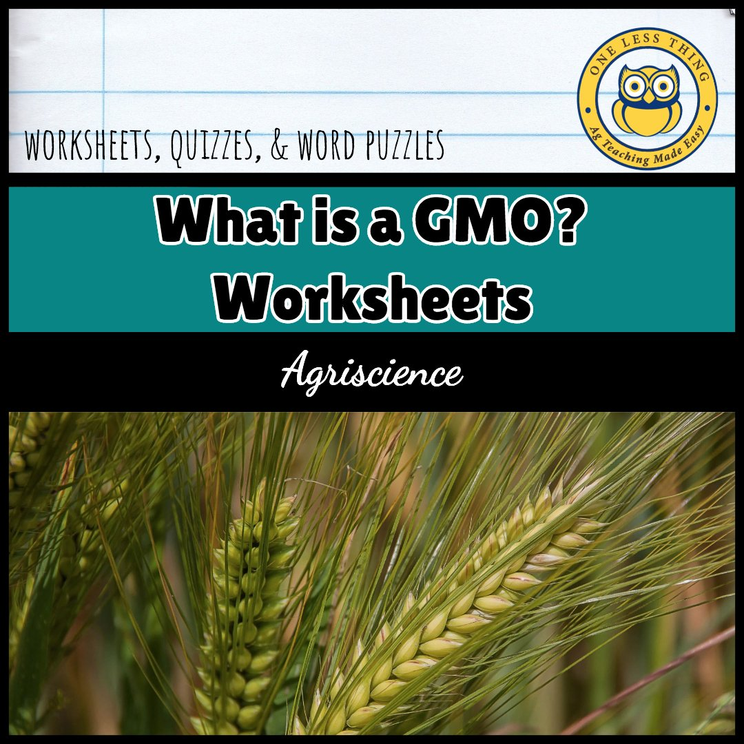 GMO's Worksheet Set, AgTivities download - One Less Thing