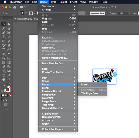Screenshot of Object menu in Illustrator
