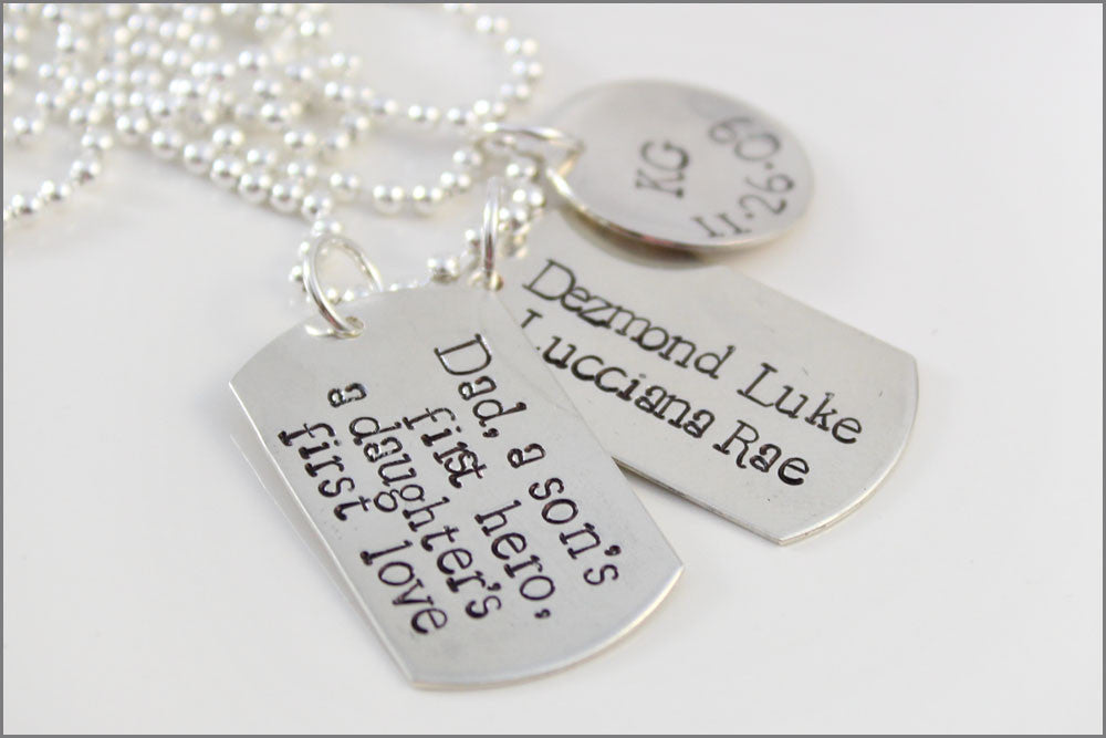 daddy dog tag necklace personalized