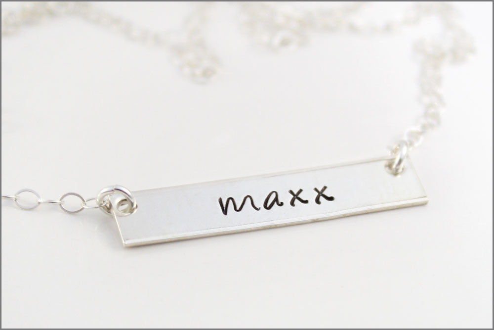 Personalized Bar Necklace Custom Name Necklace Silver Bar Necklace Gold Bar Necklace Simple Mom Necklace Special Gifts For Her Aka Originals