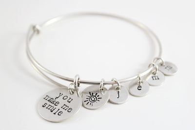 sterling silver bangle charm bracelet