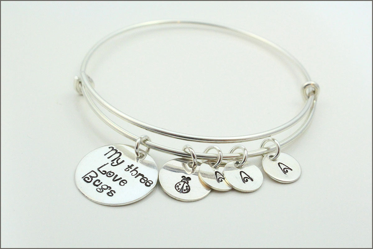 sterling silver charm bangle