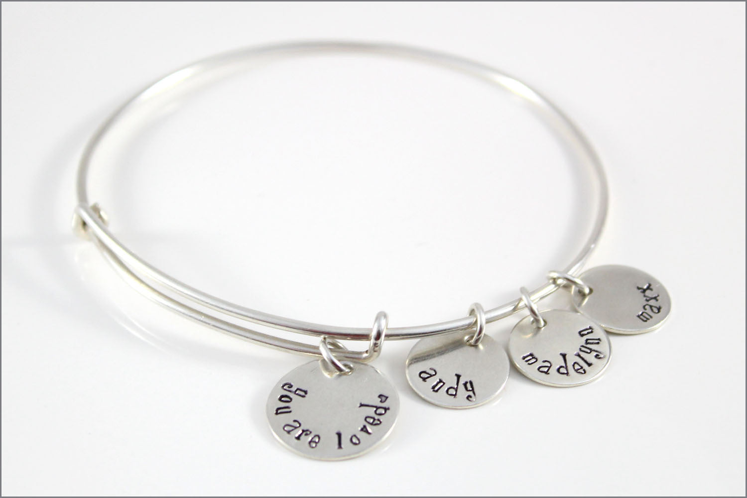 sterling silver bangle charm bracelet