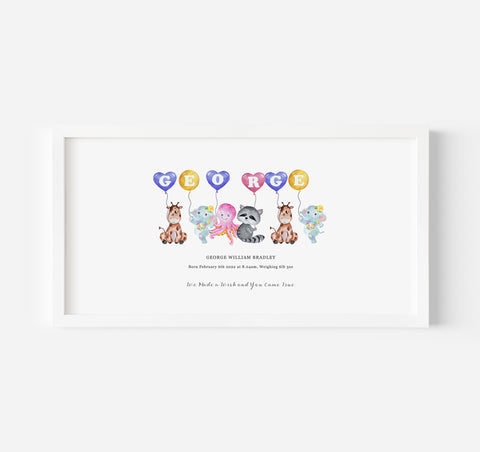 Personalised Kids Name Frame with Optional Light Up Frame | Custom Name Picture