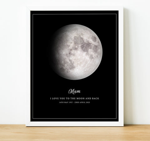 Moon Phase Wall Art | Personalised Memorial Gifts