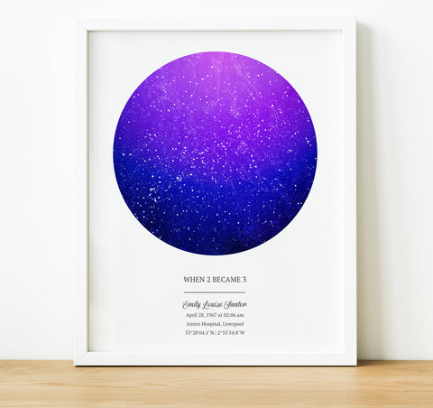 New Baby Naming Day Gifts | The Night Sky Star Map Print