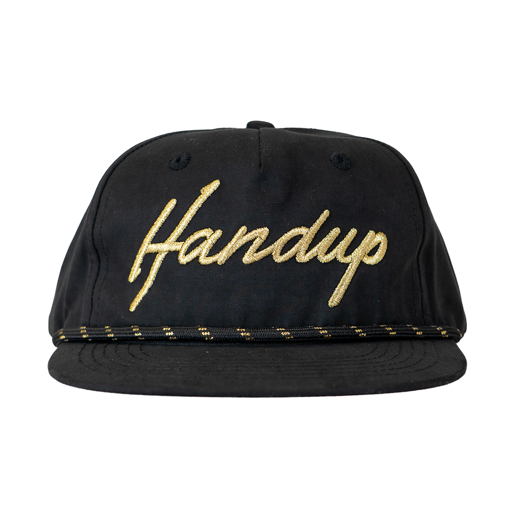 Pinch Front Rope Hat - Gold Script