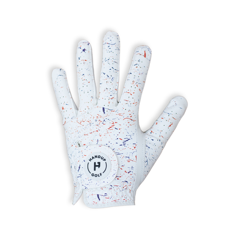 Golf Glove - Paint Speckle Blue & Red
