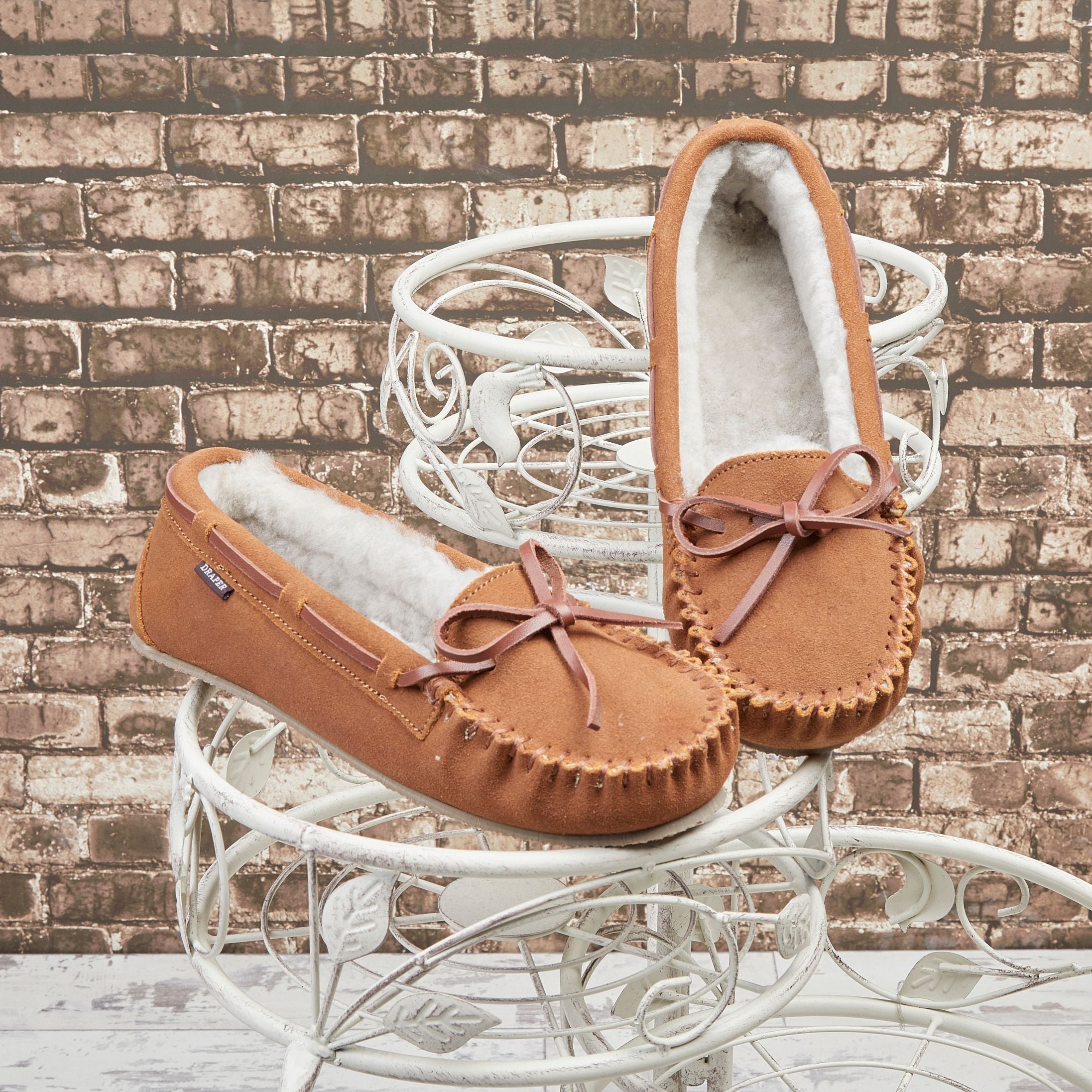 shearling moccasin slippers