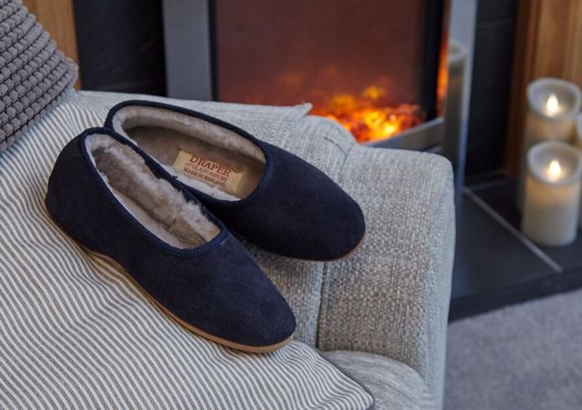 women's suede slippers sheepskin lining