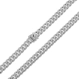 Picture of Miami Cuban Link Chain Necklace 14K White Gold - Hollow