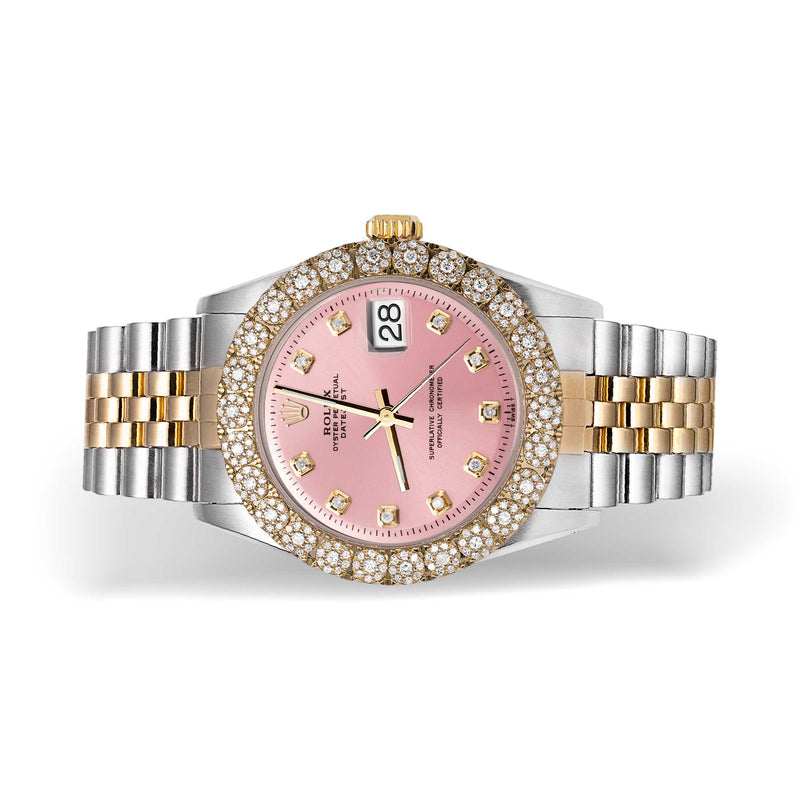 Rolex Datejust Diamond Bezel Watch 36mm Pink Dial | 2.20ct