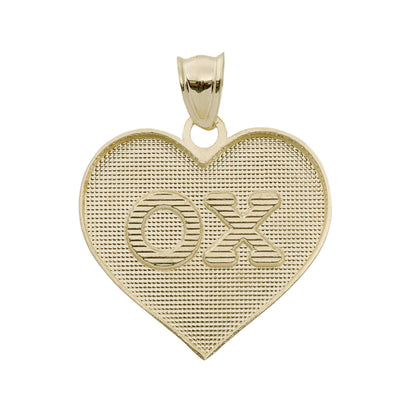 1 1/4" XO Heart Medallion Pendant 10K Yellow Gold - bayamjewelry