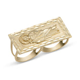 Picture of Saint Jude Nugget Two-Finger Ring 10K Yellow Gold