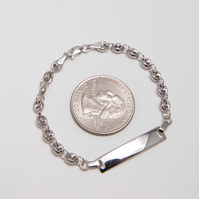 Picture of Women's Puffed Gucci ID Bracelet 14K White Gold