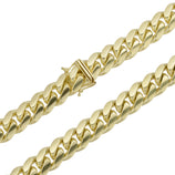 Picture of Miami Cuban Link Chain Necklace 10K & 14K Yellow Gold - Solid