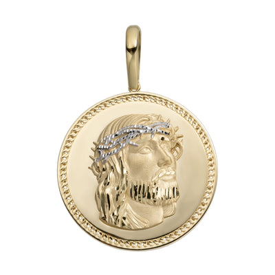 Picture of 1 3/8" Jesus Medallion Pendant 14K Yellow Gold