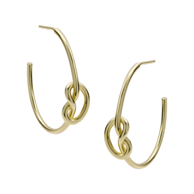 Picture of Knot Rosetta Half Open Hoop Earrings 10K Yellow Gold