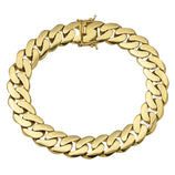 Picture of Men's Reversible Miami Cuban Link Bracelet Semi-Solid 10K Yellow Gold