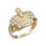 Picture of CZ Crown Ring Solid 10K Yellow Gold