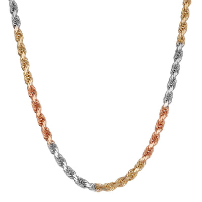 Picture of Women's Rope Chain Necklace 14K Tri-Color Gold - Solid