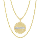 Picture of 2" Last Supper Medallion Pendant & Chain Necklace Set 10K Yellow White Gold