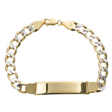 Picture of Women's Pave Miami Curb Link ID Bracelet 10K Yellow White Gold - Hollow