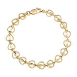 Picture of Women's Beaded Heart Link Bracelet 10K Yellow Gold