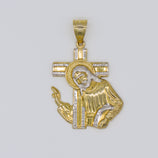 Picture of 2 3/4" Two-Tone Jesus Cross Pendant 10K Yellow Gold