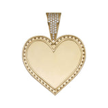 Picture of Heart Medallion Picture Frame Memory CZ Charm Pendant 10K Yellow Gold