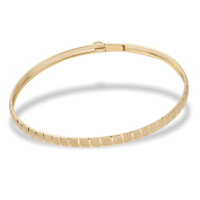 Picture of 4mm Satin Textured Bangle Bracelet 10K Yellow Gold