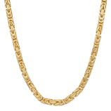 Picture of Women's Square Byzantine Link Chain Necklace 14K Yellow Gold - Hollow