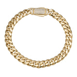 Picture of Women's 7.5mm Miami Cuban Link Bracelet 14K Yellow Gold