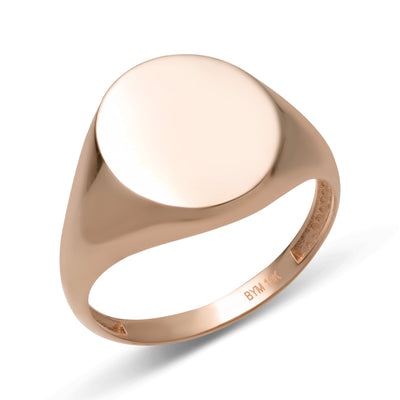 Picture of Women's Oval Signet Ring Solid 10K Rose Gold