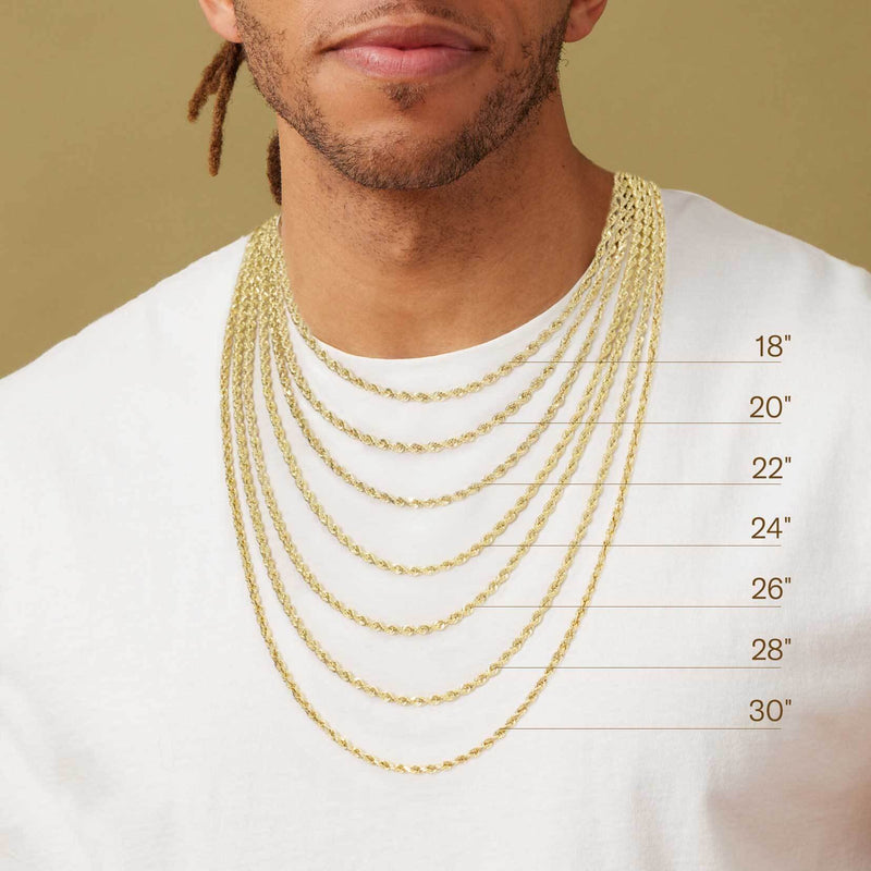 Paperclip Chain Necklace 10K Yellow Gold - Solid