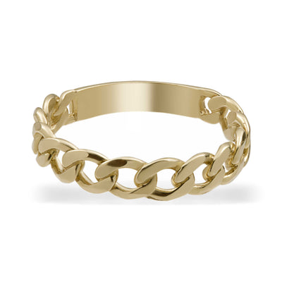 Picture of Women's Shiny Curb Link Chain Ring 10K Yellow Gold