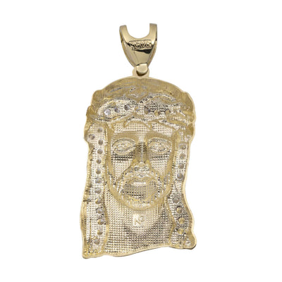 Picture of CZ Shiny Face Of Jesus Pendant Solid 10K Yellow Gold