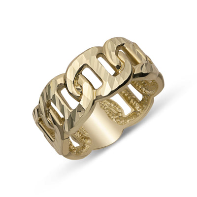 Picture of Diamond-Cut Mariner Link Chain Ring 10K Yellow Gold