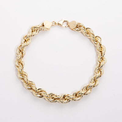 Picture of 8mm Rope Chain Bracelet 14K Yellow Gold - Hollow