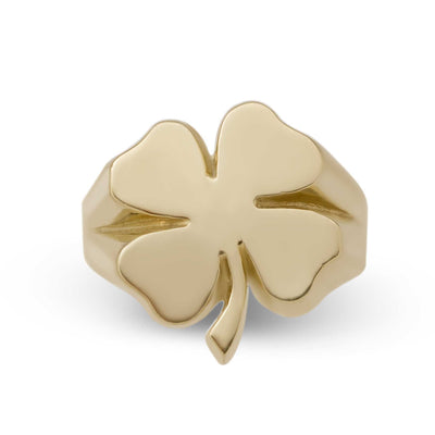 Picture of Women's Four-Leaf Clover Signet Ring 10K Yellow Gold