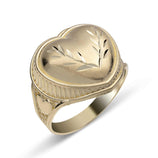 Diamond-Cut Medium Heart Ring 10K Yellow Gold - bayamjewelry