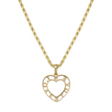 Picture of 7/8" Shiny Love is Love Heart Pendant Necklace 14K Yellow Gold