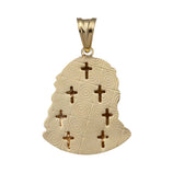 Picture of 1 1/4" Shiny Face of Jesus Charm Pendant 10K Yellow Gold