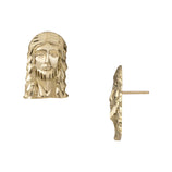 Picture of Diamond-Cut Jesus Stud Earrings 10K Yellow Gold